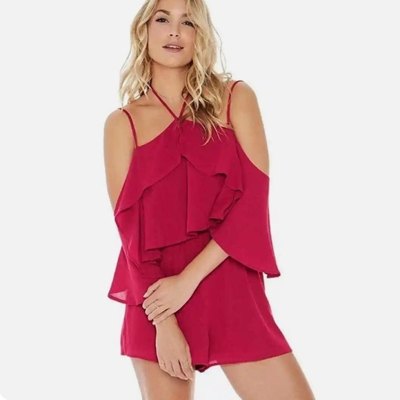 NWT L*Space Seaside Ruffle Romper in Cherry Red Size Medium‎ - Picture 16 of 16